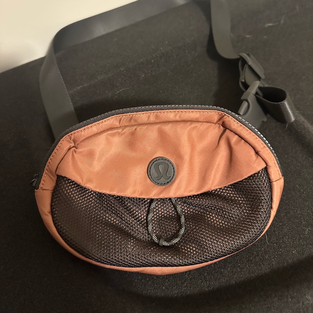 Lululemon Peach/Rose and Black Belt Bag